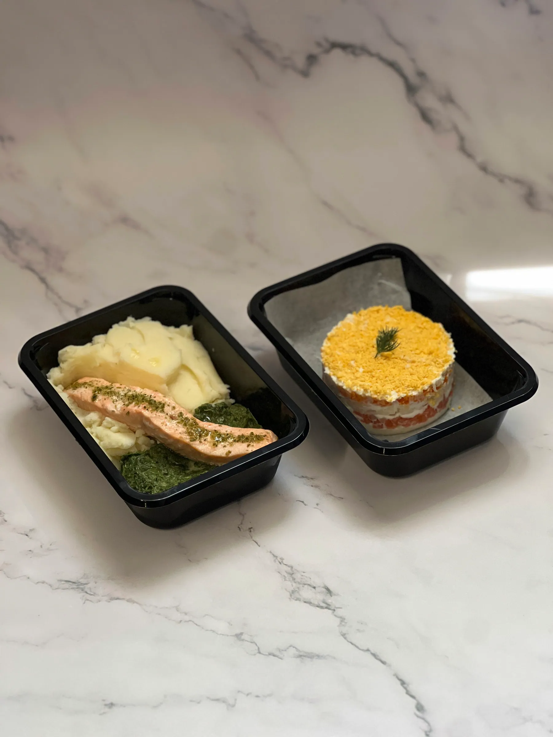 Salmon · mash · spinach